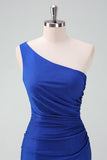 Royal Blue One Shoulder Bodycon Short Prom Dress