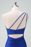 Royal Blue One Shoulder Bodycon Short Prom Dress