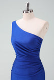 Royal Blue One Shoulder Bodycon Short Prom Dress