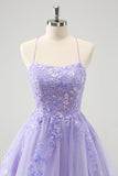 Cute Glitter Blue A Line Sequins Short Prom Dress with Appliques