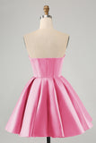 Cute A Line Sweetheart Corset Fuchsia Prom Dress with Beading