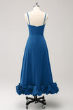 Peacock Spaghetti Straps A Line Bridesmaid Dress