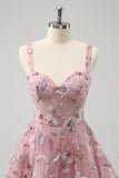 Blush A-Line Spaghetti Straps Short Corset Prom Dress with Beading