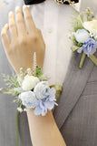 Blue Wedding Wrist Flower for Bridesmaid