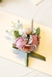 Delicate Men's Blush Boutonniere for Wedding Party