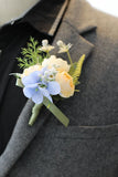 Delicate Men's Blush Boutonniere for Wedding Party