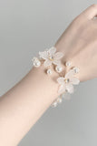 Simple Fairy White Wrist Flower With Pearls