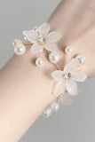 Simple Fairy White Wrist Flower With Pearls