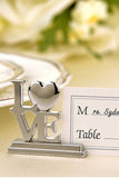 Stylish LOVE Silver Place Card Holder