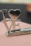 Stylish LOVE Silver Place Card Holder