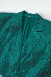 Glitter Green Notched Lapel Sequins Fitted Women Suits