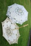 Vintage White Mesh Lace Wedding Umbrella