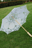 Vintage White Mesh Lace Wedding Umbrella