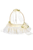 Ivory Lace Flower Girl Basket with Bowknot