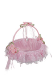 Ivory Lace Flower Girl Basket with Bowknot