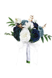 Blue White Wedding Flower with Ribbon For Bride