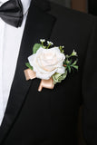 Champagne Rose Men's Boutonniere for Wedding Party