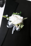 Champagne Rose Men's Boutonniere for Wedding Party