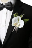 Simple White Petal Men's Boutonniere for Wedding Party