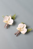 Simple White Petal Men's Boutonniere for Wedding Party