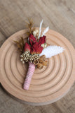 Burgundy Delicate Men's Boutonniere for Wedding Party