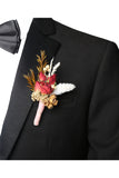 Burgundy Delicate Men's Boutonniere for Wedding Party