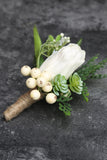 Special White Men's Boutonniere for Wedding Party