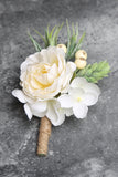 Special White Men's Boutonniere for Wedding Party