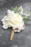 Special White Men's Boutonniere for Wedding Party