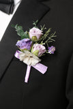 Beautiful Purple Men's Boutonniere for Wedding Party