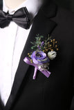 Beautiful Purple Men's Boutonniere for Wedding Party