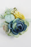 Light Blue Wrist Corsage and Men's Boutonniere Set