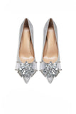 Shiny Champagne Crystal Bridal High Heel Shoes