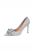 Shiny Champagne Crystal Bridal High Heel Shoes