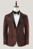 Shawl Lapel Brown One Button Men's Blazer