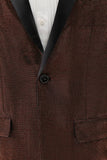 Shawl Lapel Brown One Button Men's Blazer