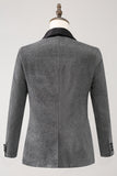 Grey Shawl Lapel Single Breasted Men's Prom Blazer