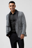 Grey Sparkly Double Breasted Men's Prom Blazer