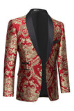 Dark Green Men's Prom Blazer with Embroidery