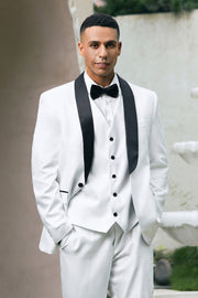 White Shawl Lapel One Button 3 Piece Men's Prom Suits