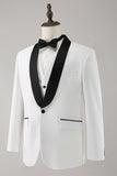 White Shawl Lapel 3 Piece One Button Men's Prom Suits