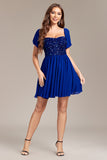 Sparkly Royal Blue Sequins Short Prom Dress