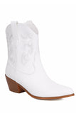 Golden Fashion Embroidered Round Toe Cowgirl Boots