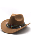 Black Bohemian Cowgirl Hat with Beading