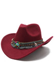 Black Bohemian Cowgirl Hat with Beading