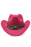 Black Bohemian Cowgirl Hat with Beading