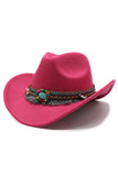 Black Bohemian Cowgirl Hat with Beading