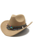 Black Bohemian Cowgirl Hat with Beading