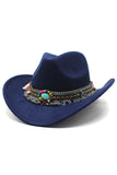 Black Bohemian Cowgirl Hat with Beading