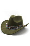 Black Bohemian Cowgirl Hat with Beading